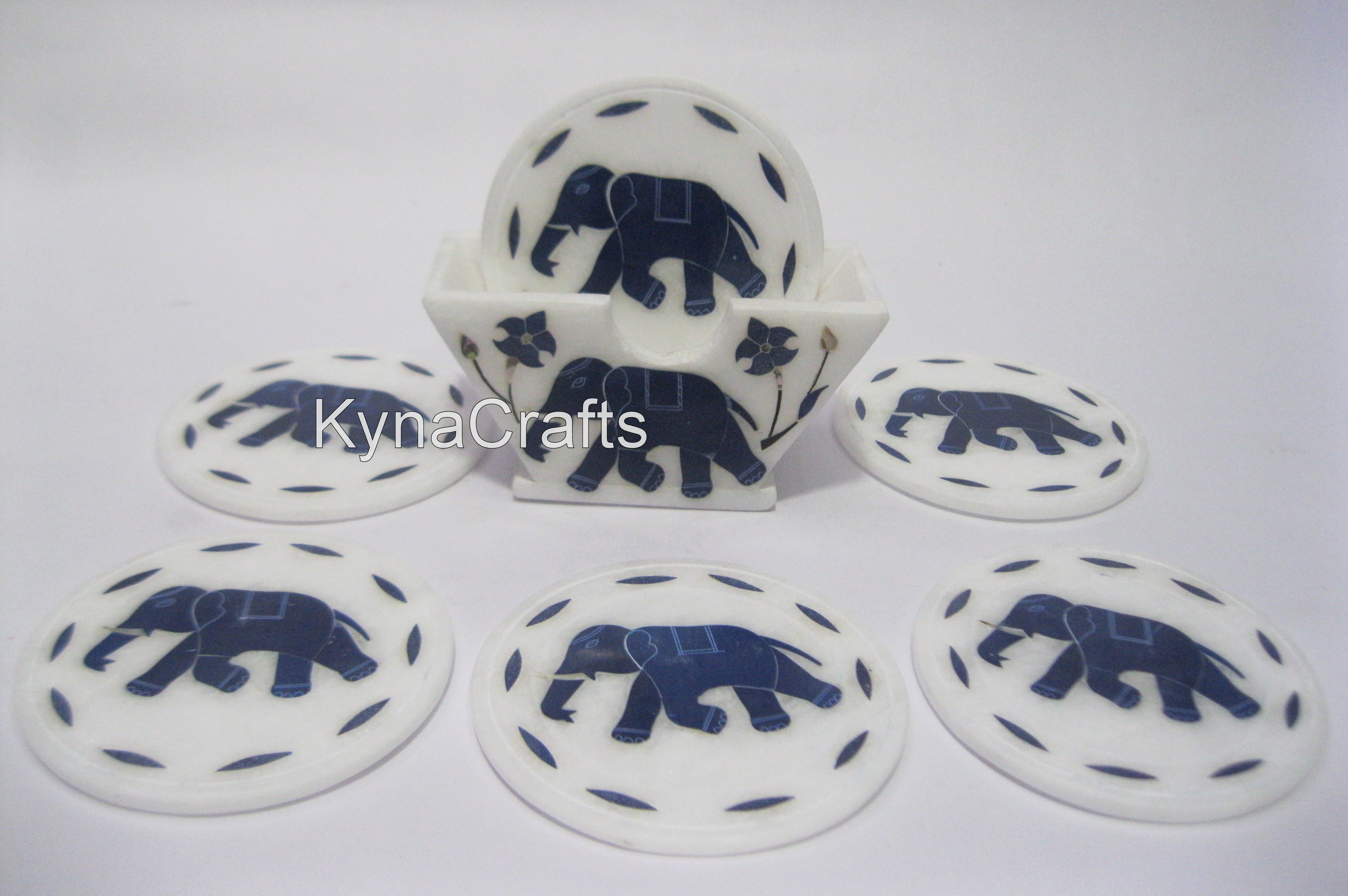 Elephant Coaster Set , Lapis Lazuli Coaster Set 