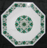 Center Table with Malachite Stone White Marble Coffee Table Top for Bar and Cafe