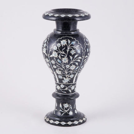 Black Flower Vase , Marble Planter 