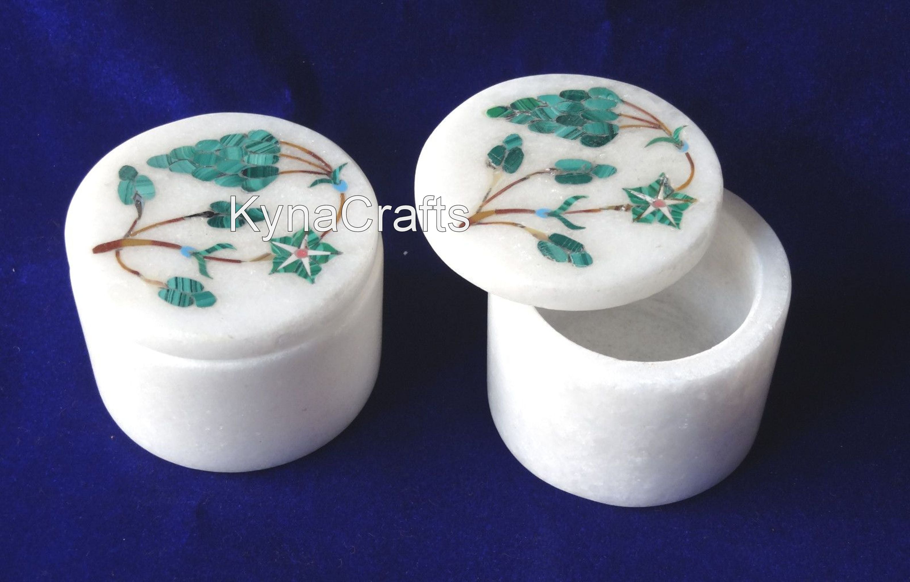 Malachite Stone Jewelry Box , Handmade Box 