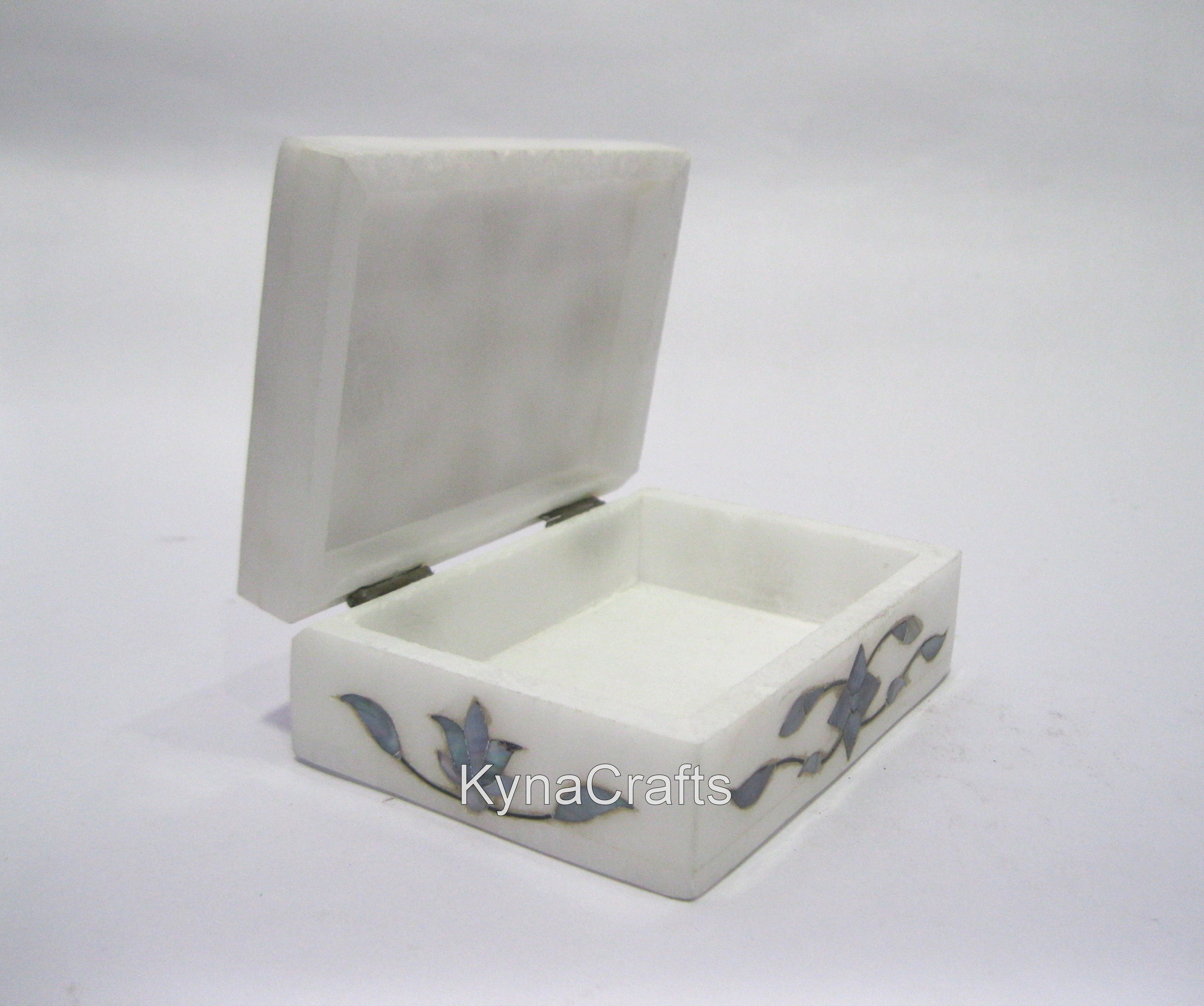 Small Jewelry Holder / Mother of Pearl Accessories Box / Rubber Band Box / Stylish Dressing Table Box / Marble Trinket Box / 4 x 3 Inches Gift-able Box