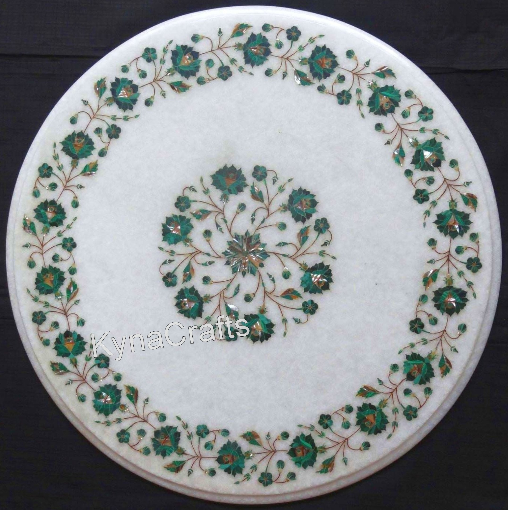 Round Table top,, Malachite Table Top, Handamde Table Top