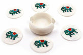 Elephant Coaster Set , Handmade Coaster Set