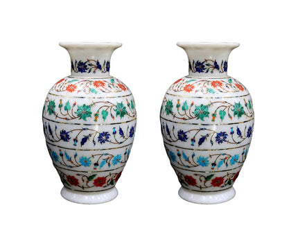 Marble Flower Pot , Inlay Stone Plant Pot 