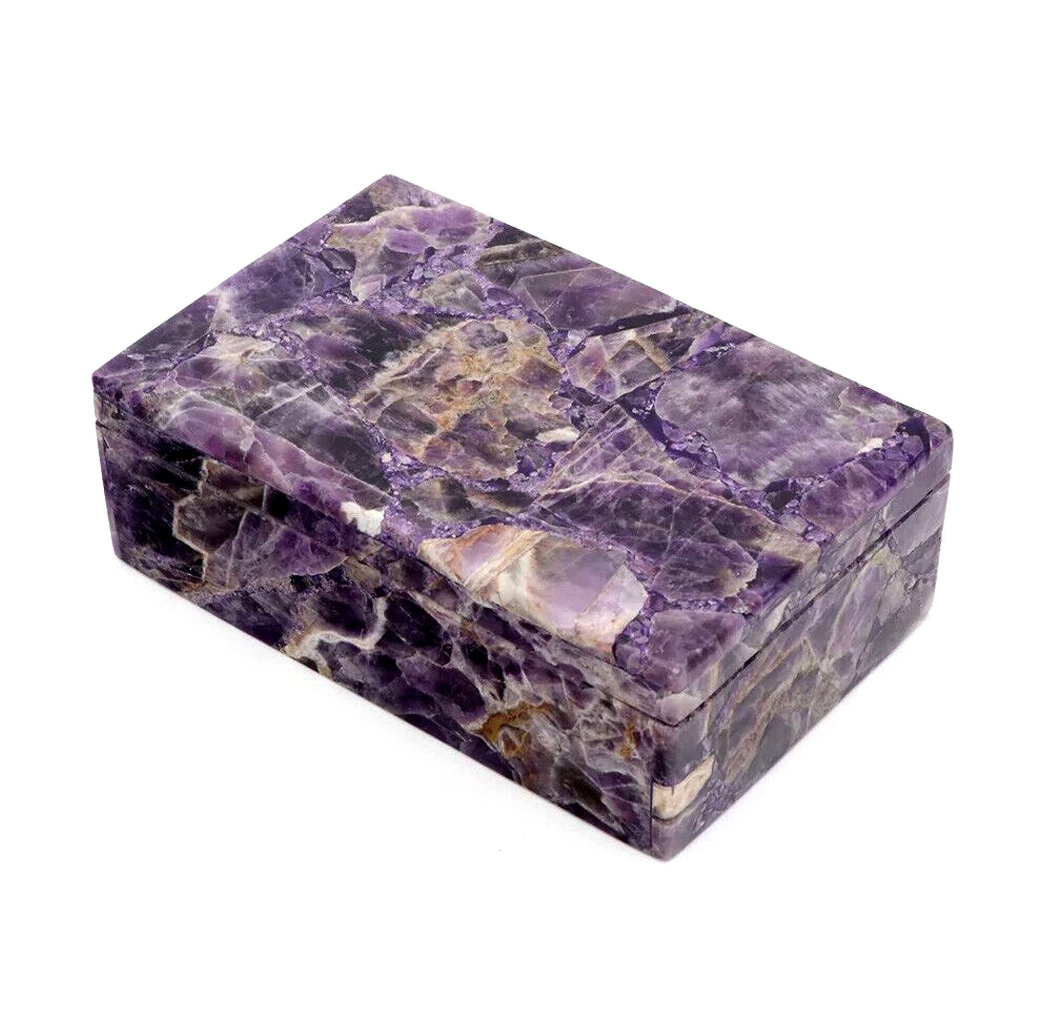 Amethyst Tie Clip Box , Amethyst Cuff Link Box 