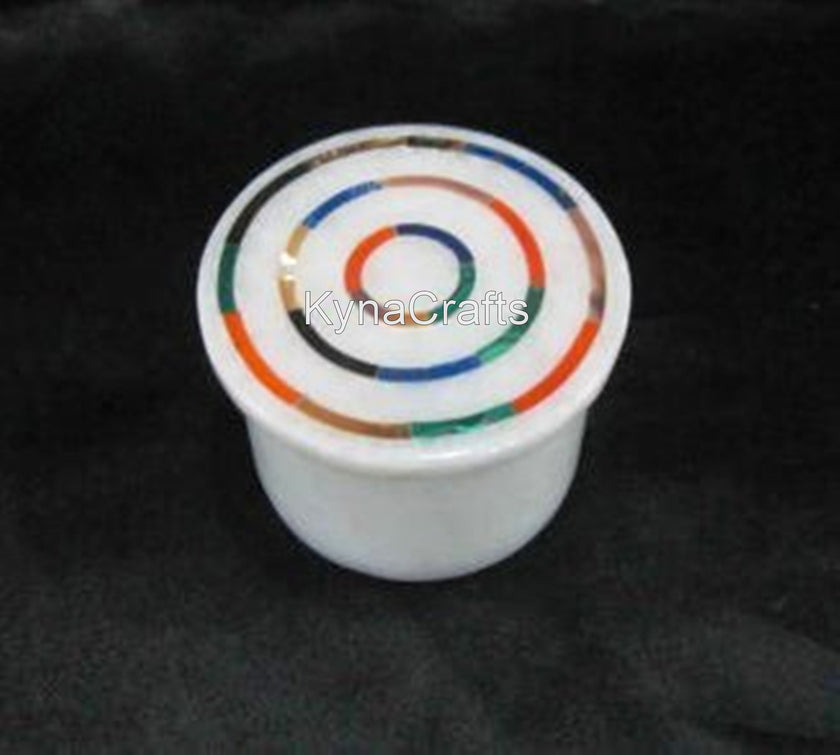 Marble Inlay Box, Shiny Gemstone Box