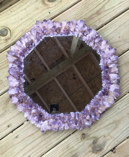 Round Mirror , Amethyst Mirror 
