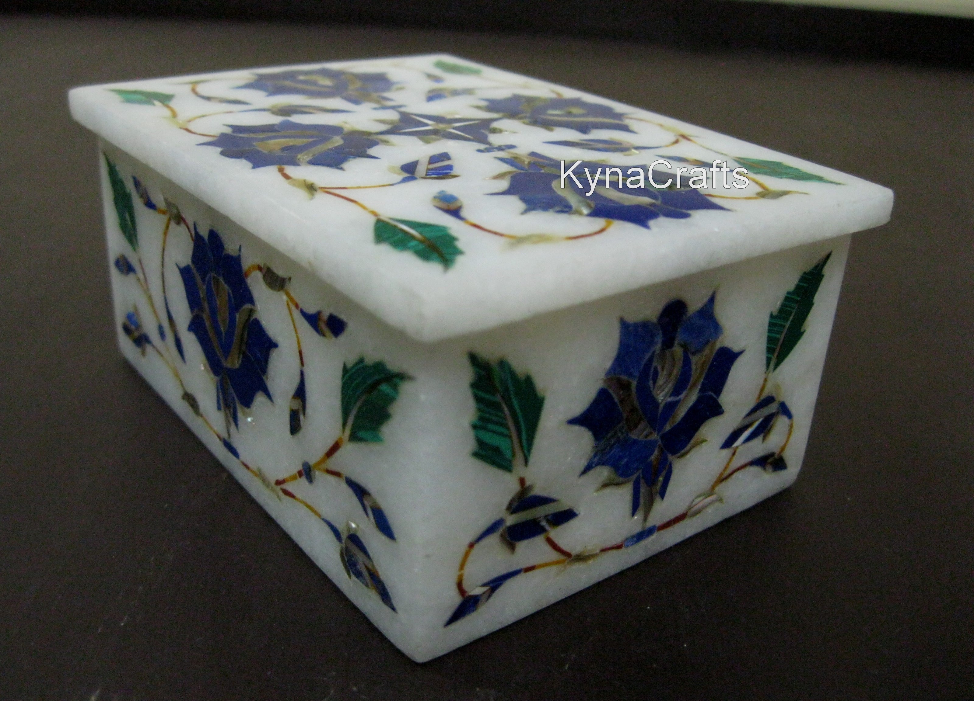 Floral Art Box, White Marble Box, Reception Desk Box 