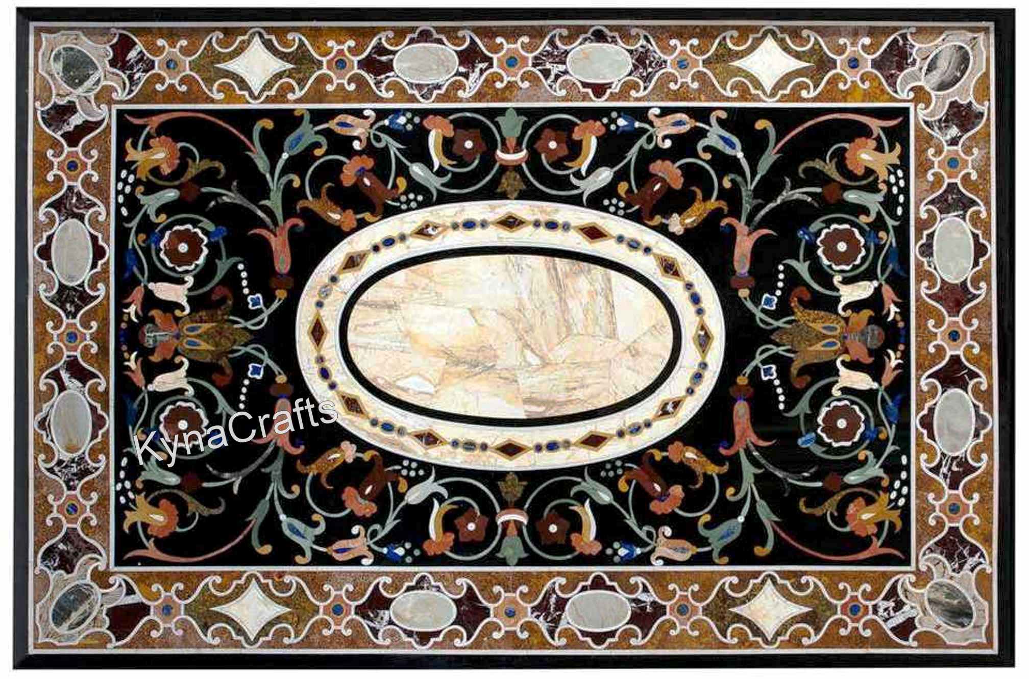 Antique Desing Table Top, Marble Inlay Table Top