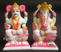 Maa Laxmi JI and Ganesha JI Statue / Temple Decor Sculpture / 6.5 Inches Handmade Decorative Statue / Maa Lakshmi Ganpati Sculpture