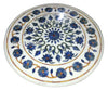 Lapis Lazuli Stone Center Table Top with Inlay Work Round Shape Marble Coffee Table Top for Hotel Area