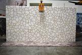 Resin table top, White Quartz with Golden Foil Table top