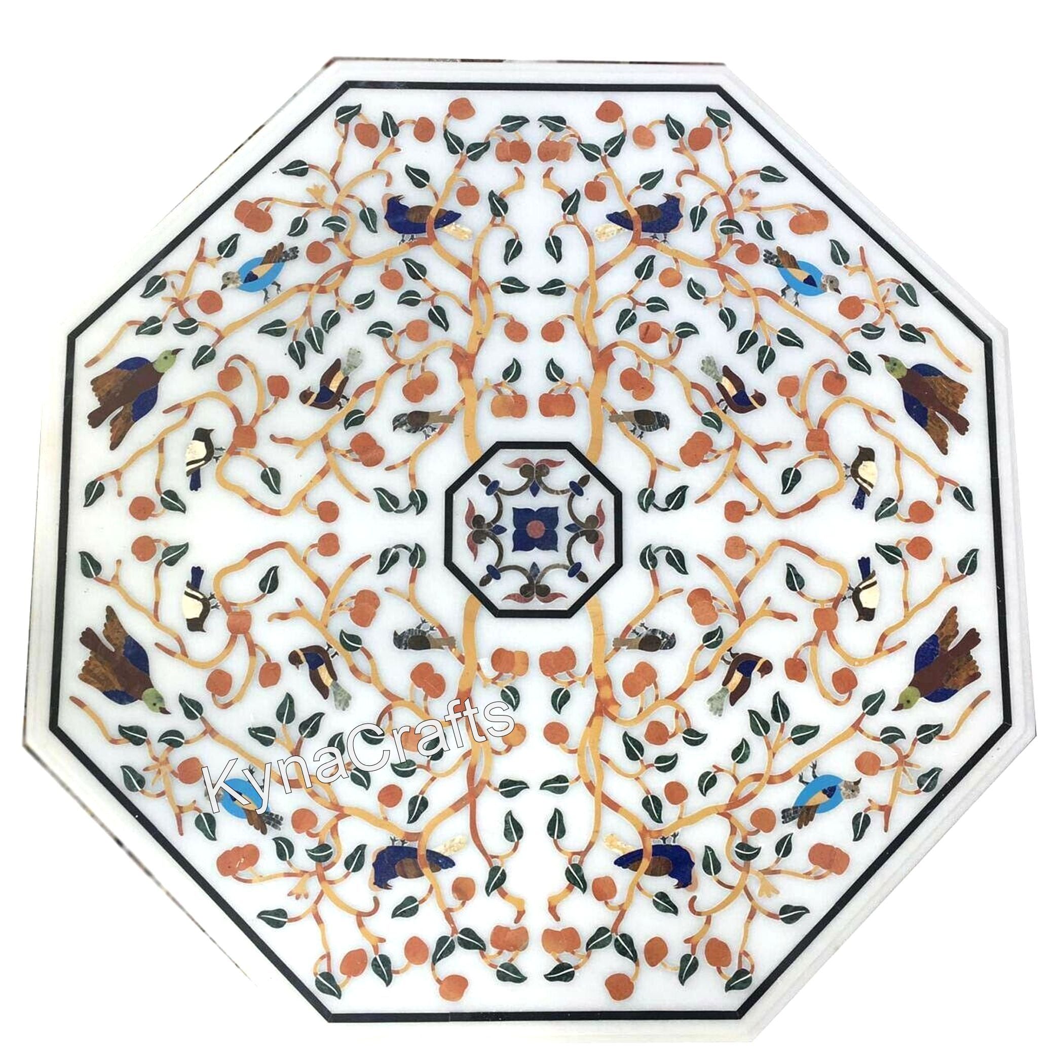 Pietra Dura Table Top, Unique Design Table Top, Hallway Table Top