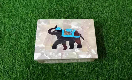 Elephant Design Box , Marble Trinket Box 