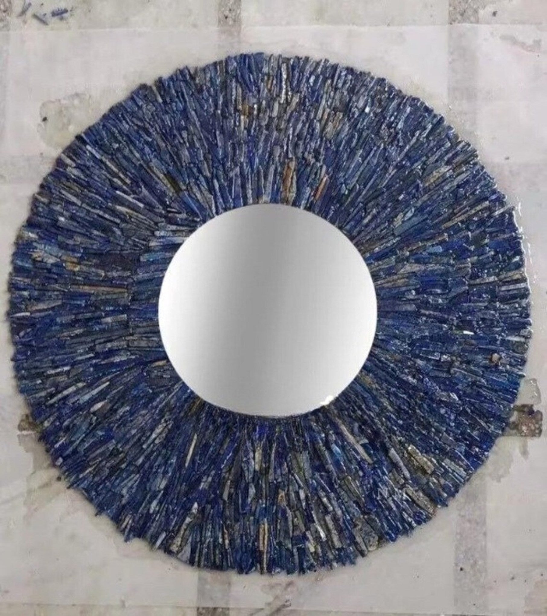 Lapis Lazuli Crystal Mirror , Handmade Mirror 