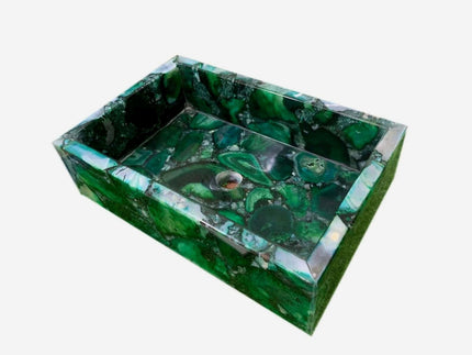 Green Agate Sink , Handmade Sink 