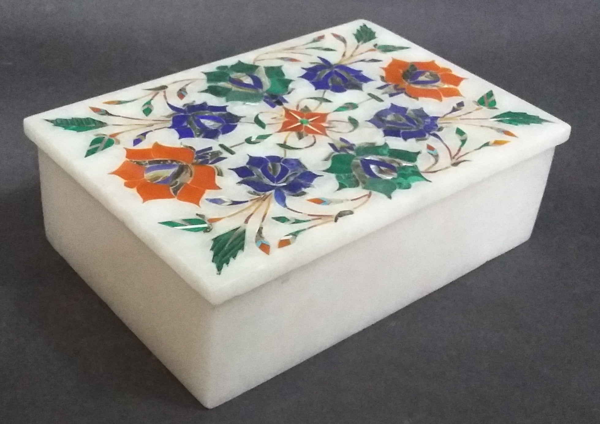 Floral Design Box , Multicolor Stone Box 
