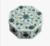 White Marble Box , Stone Inlay Box 