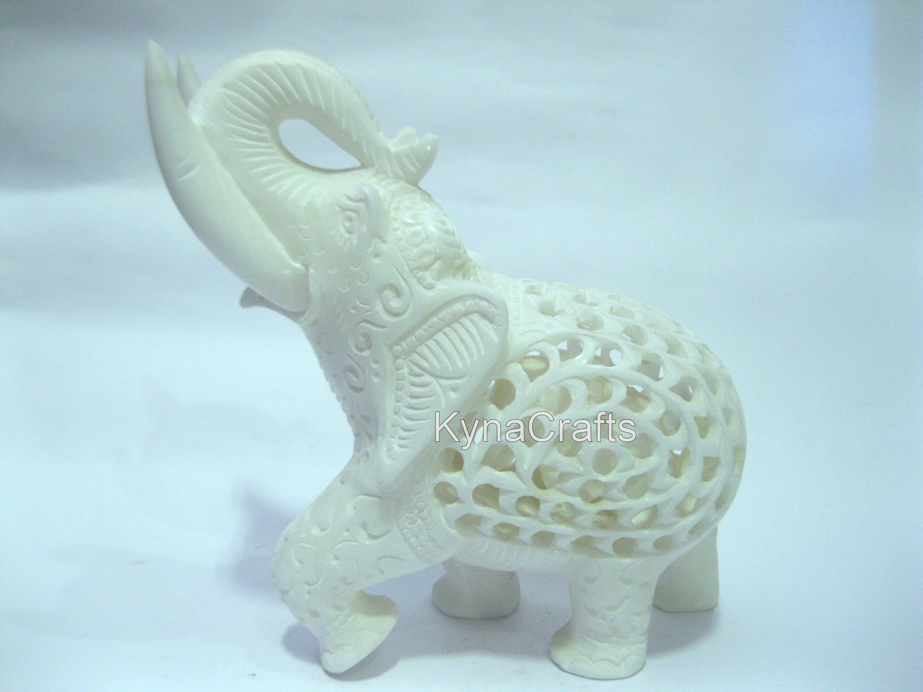 Filigree Work Statue , Up Trunk Elephant 