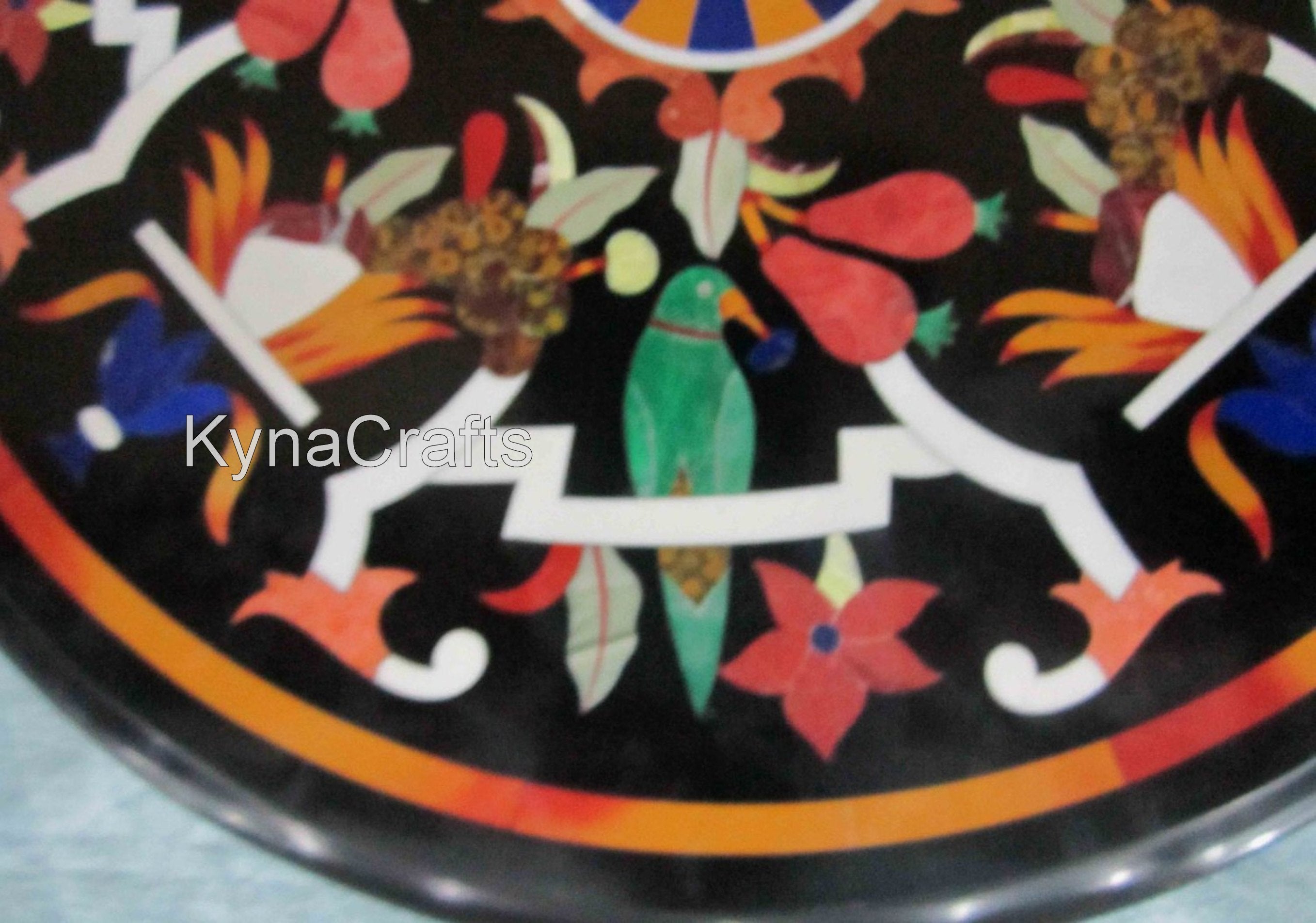 Gemstone Table Top, Round Table Top, Black Table Top