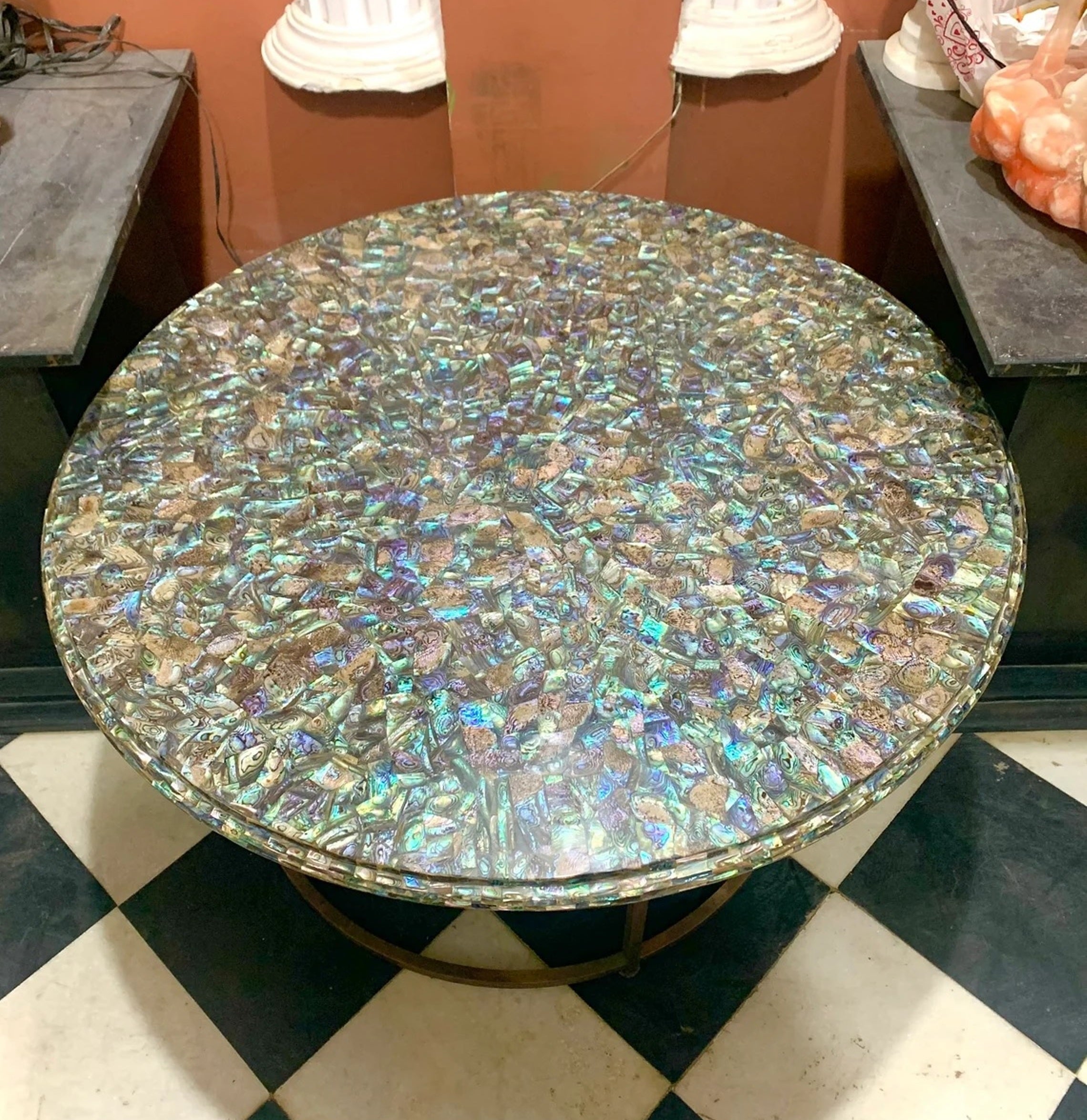 Abalone Shell Table top, Round Table Top