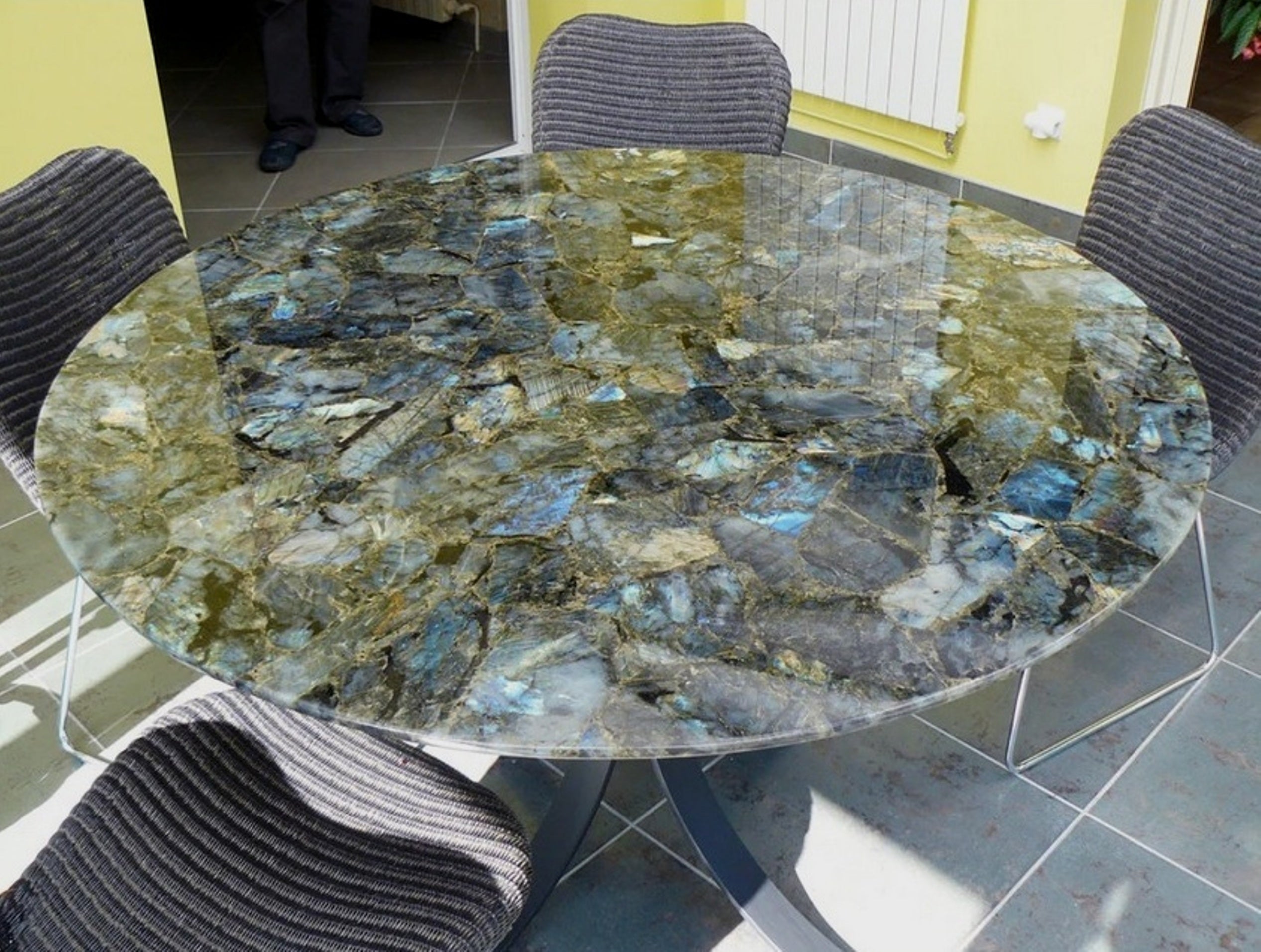 Labradorite Table top, Bed Side Table Top , Garden Table Top 