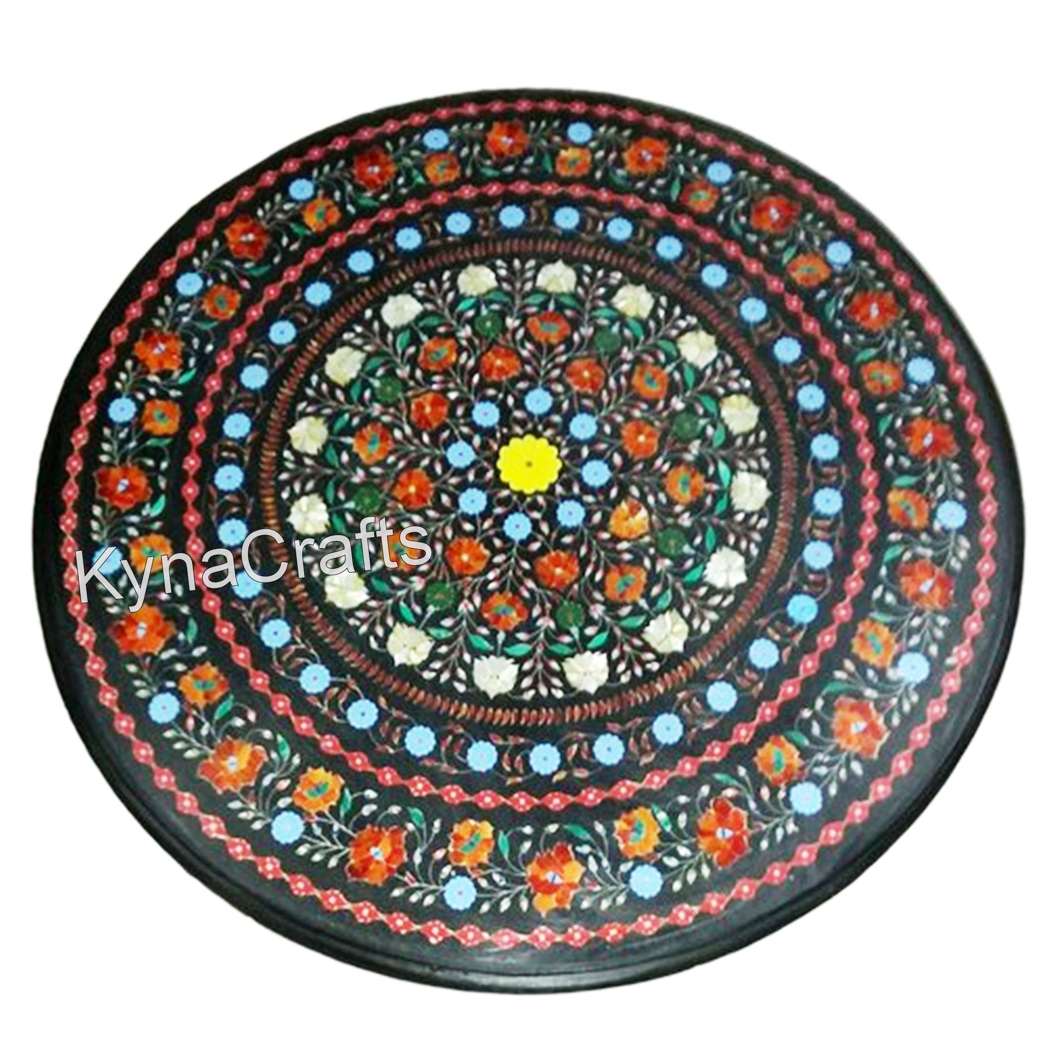 Round Table Top, Black Table Top, Dining Table Top