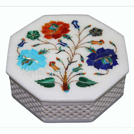 Octagonal Marble Box , Handmade Box 