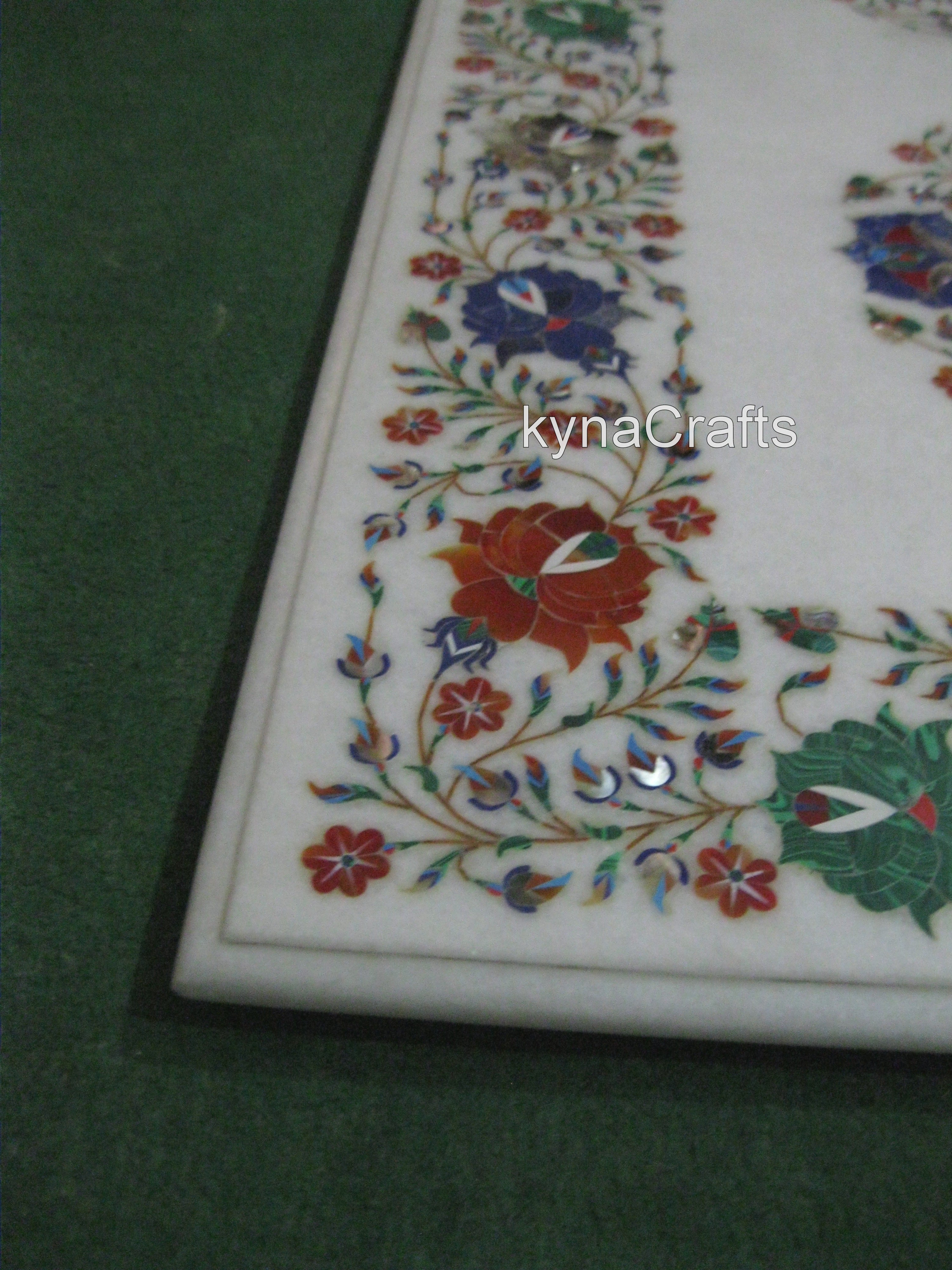 White Table Top, Floral Art Table Top