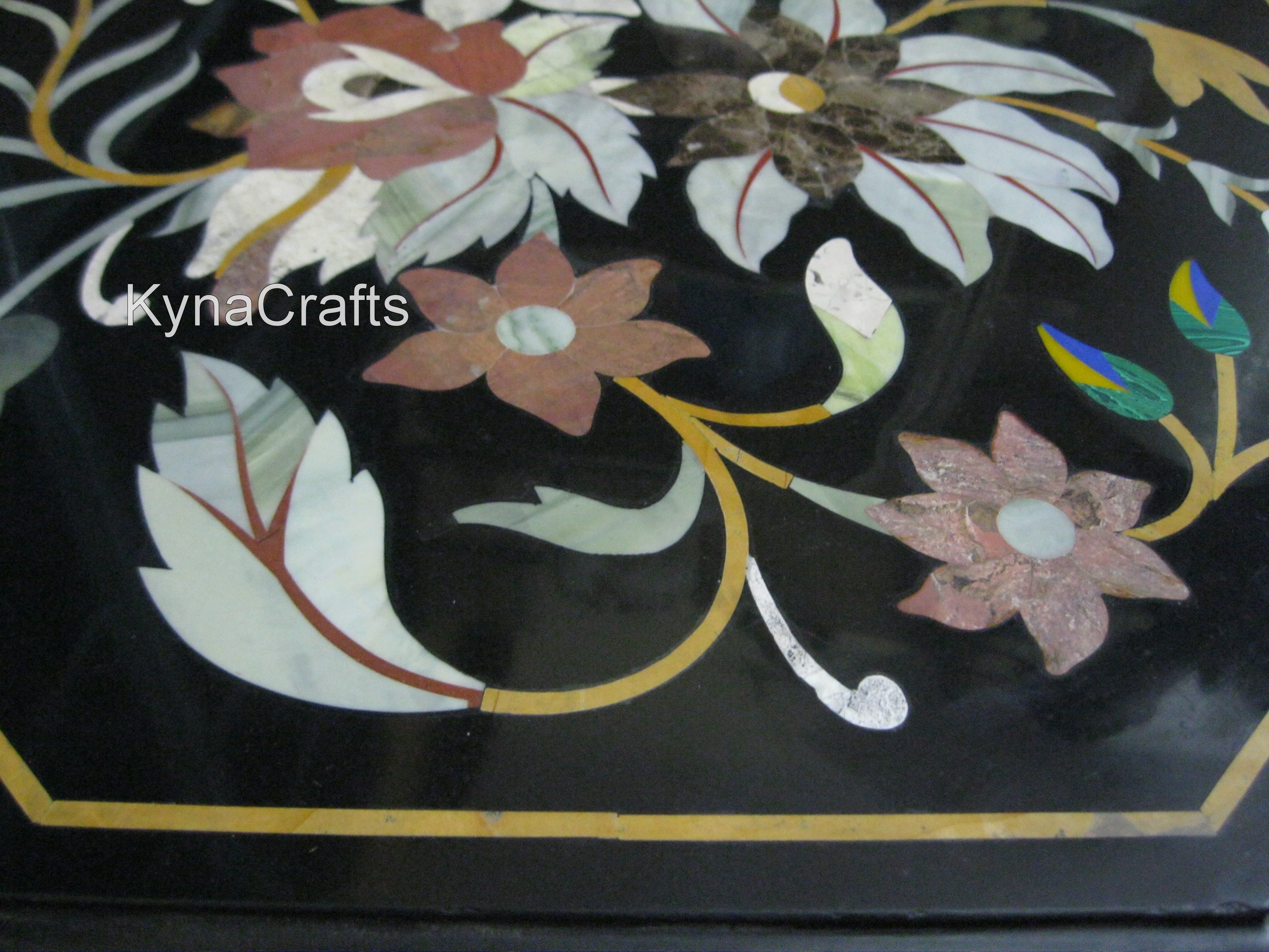 Black Table Top, Antique Desing Table Top, Malachite Table Top 