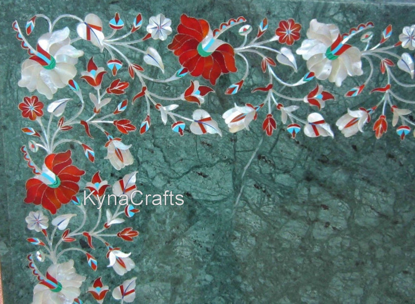 Shiny Stone Table Top, Floral Art Table Top
