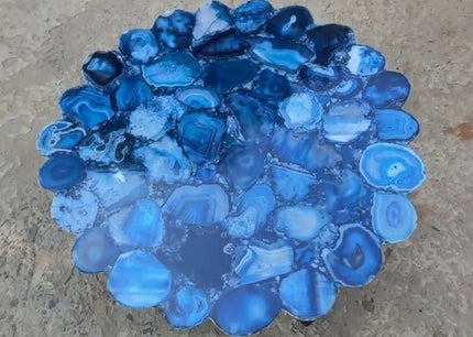 Blue Agate Table Top, Side Table Top, Garden table Top