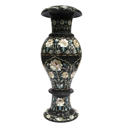 Black Flower Vase , Mother of Pearl Planter 