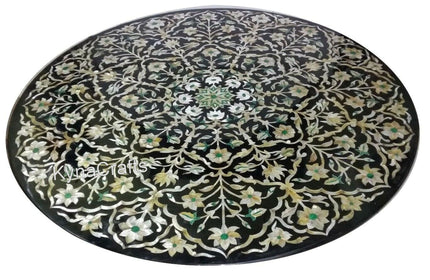 Malachite Stone Table Top, Dining Table Top, Black Table Top