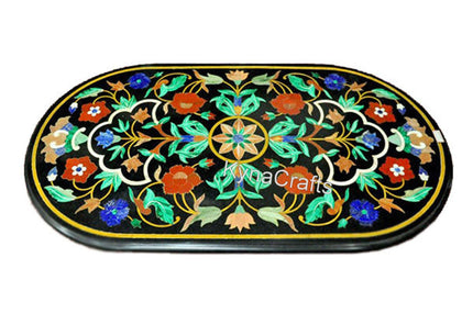 Oval Table Top, Black Table Top, Patio Center Table Top