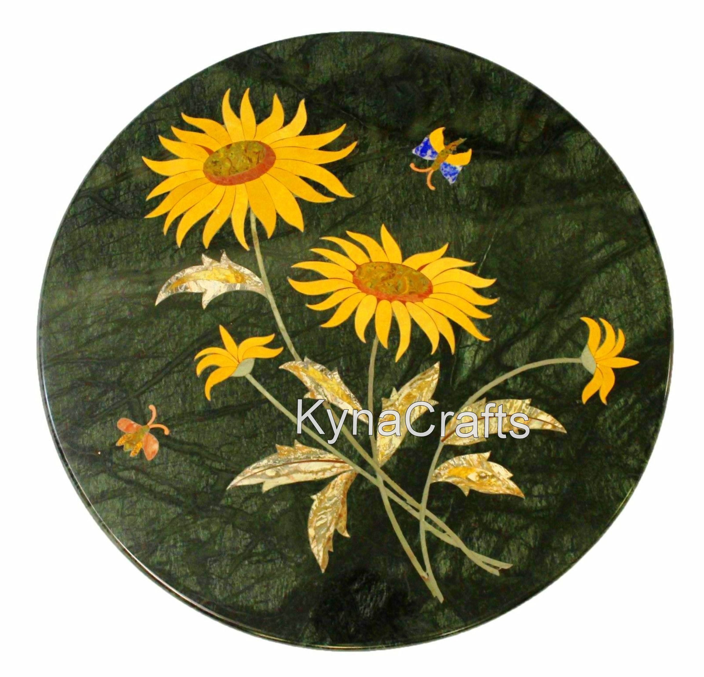 Floral Art Table Top, Marble Inlay Table Top