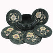 Green Coaster Set , Floral Coaster Set