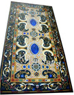 Gemstone Inlay Work Dinner Table for Restaurant and Home Area Black Marble Sofa Table Top