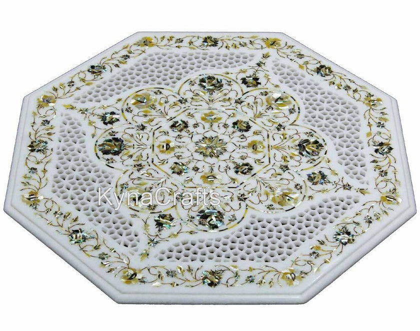 Filigree Work Table Top, Floral Art Table Top