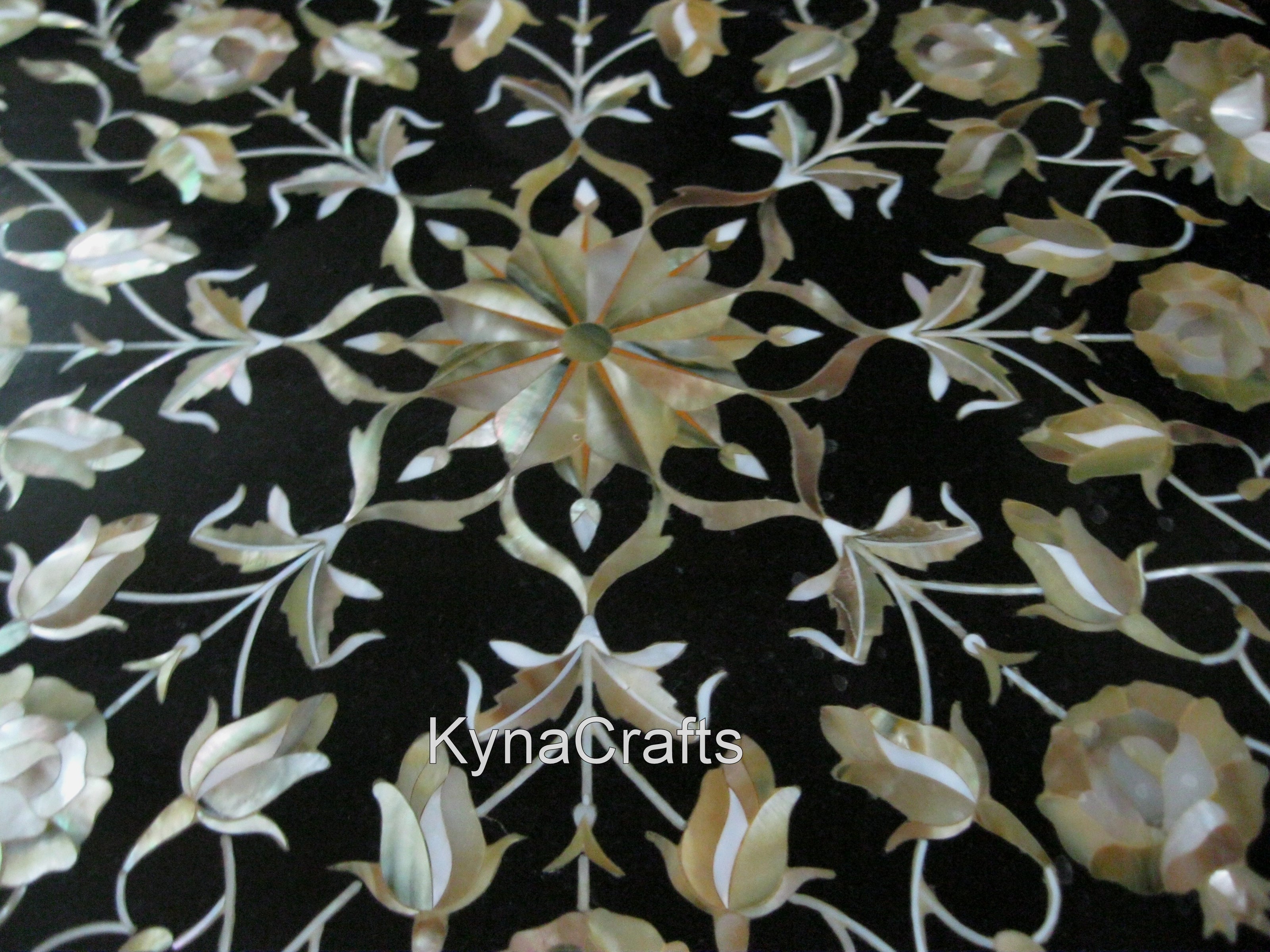 Black Table Top, AntiqueTable Top,  Floral Table Top, 