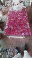 Resin Table Top, Epoxy Table Top, Pink Agate Table Top