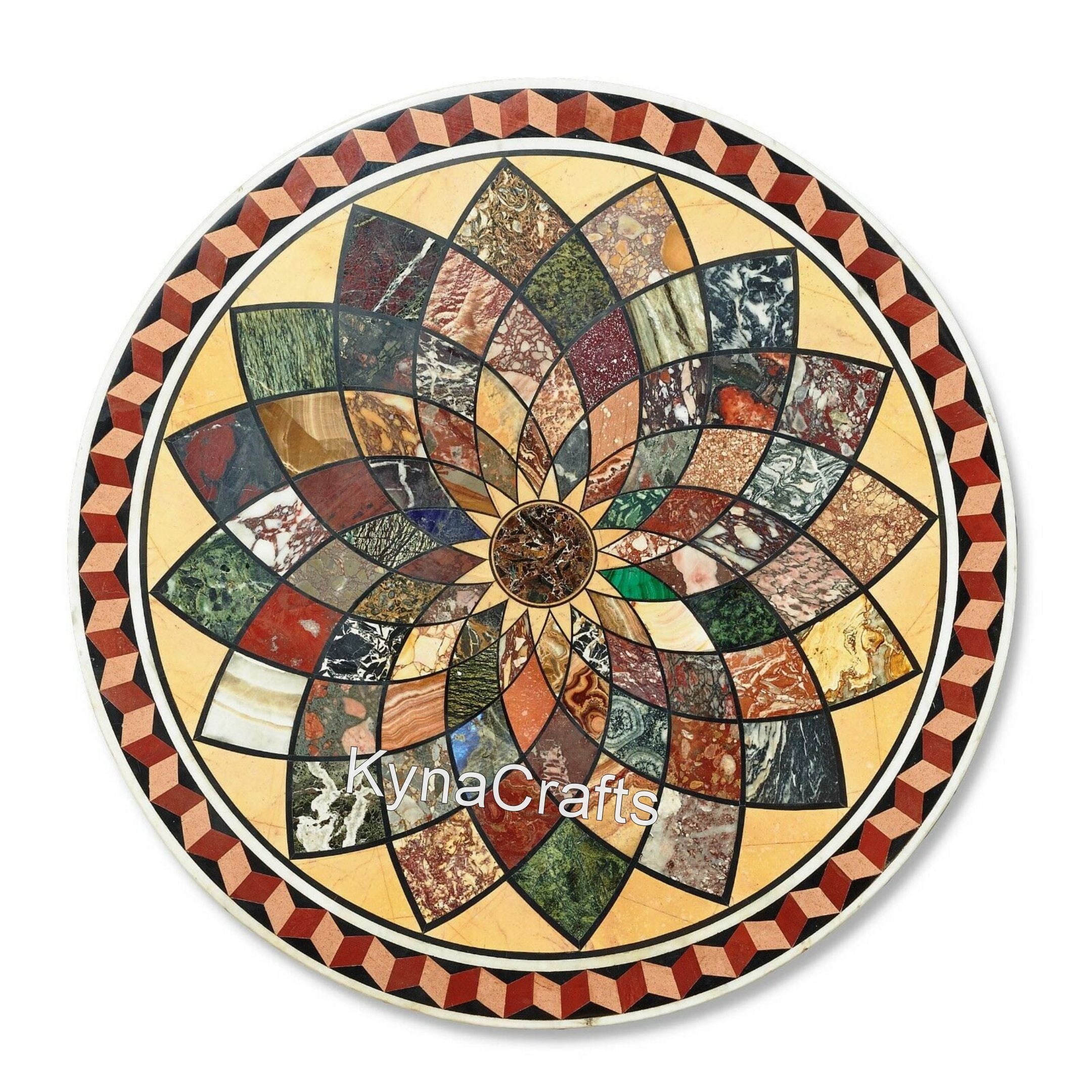 Round Table Top, Geometric Pattern Table Top