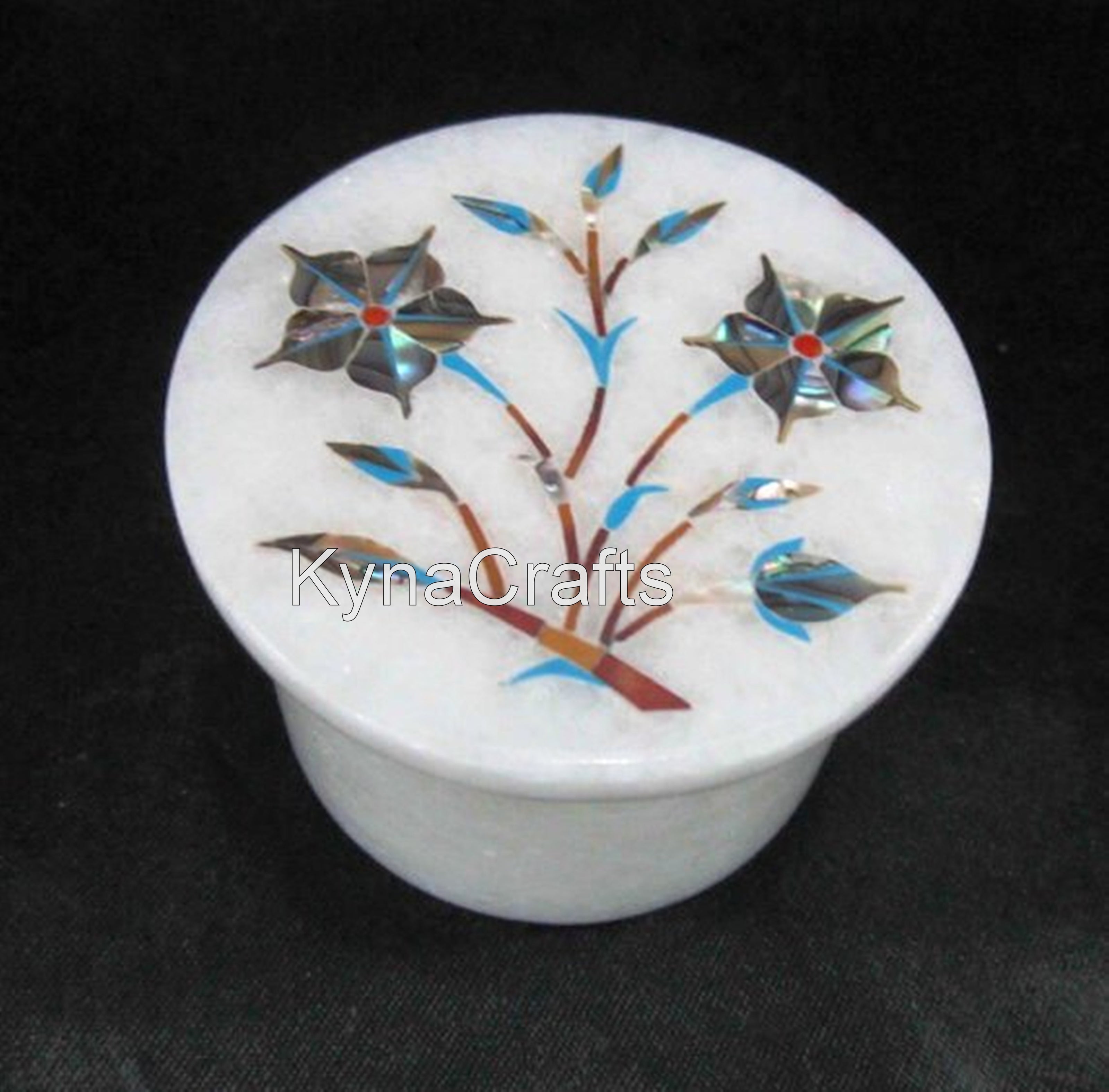 Inlaid Marble Box , Abalome Shell Box 