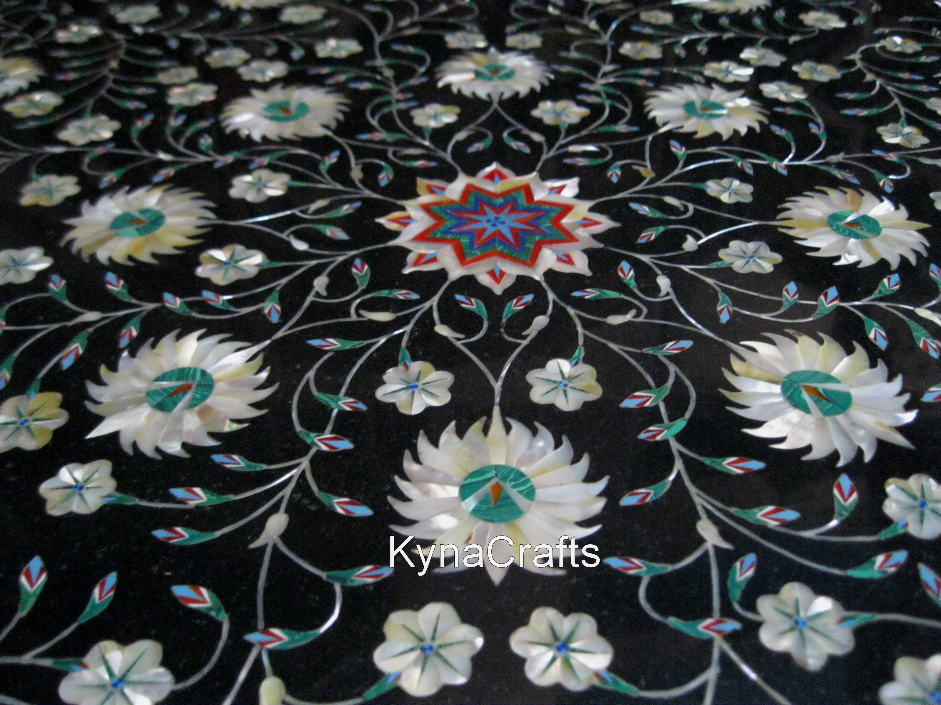 Inlay Table Top, Floral Pattern Table Top, Center Table Top