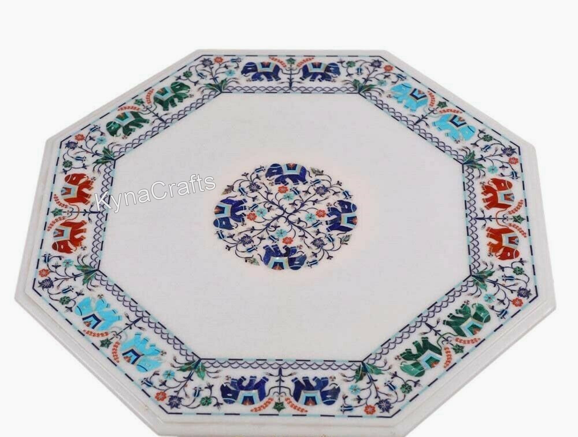 Multicolor Stone Table Top, Inlaid Table Top, Hallway Table Top