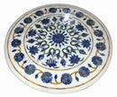 Lapis Lazuli Stone Center Table Top with Inlay Work Round Shape Marble Coffee Table Top for Hotel Area