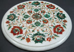 Floral Inlay Table Top, Patio Side Table Top, Inlay Table Top