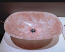 Rose Quartz Handmade Sink , Quartz Handash Bowl 