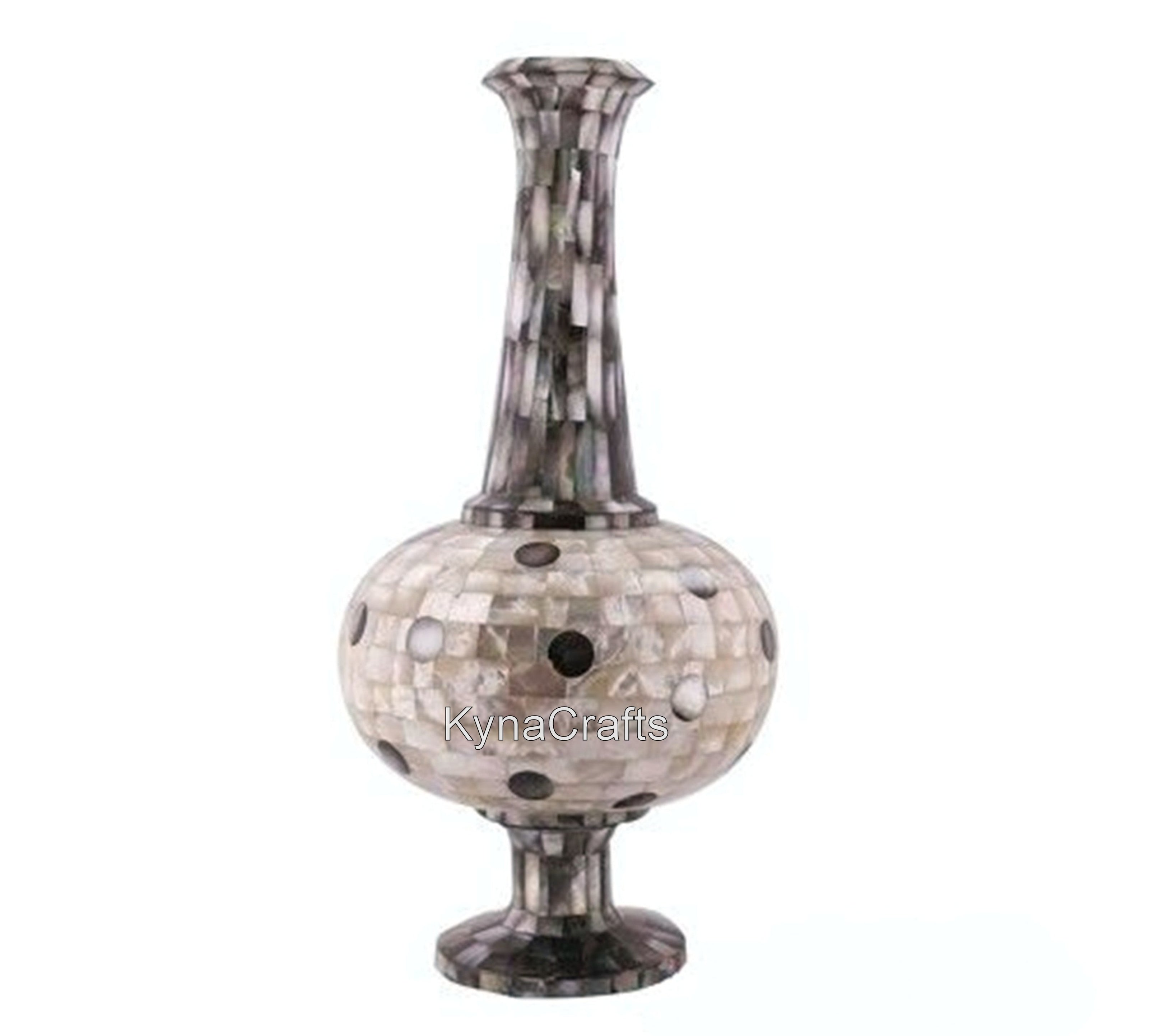 Mother of Pearl Vase , Real Marble Planter 