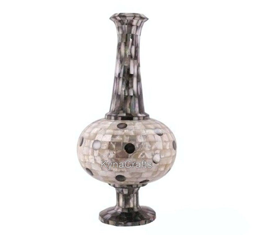 Mother of Pearl Vase , Real Marble Planter 